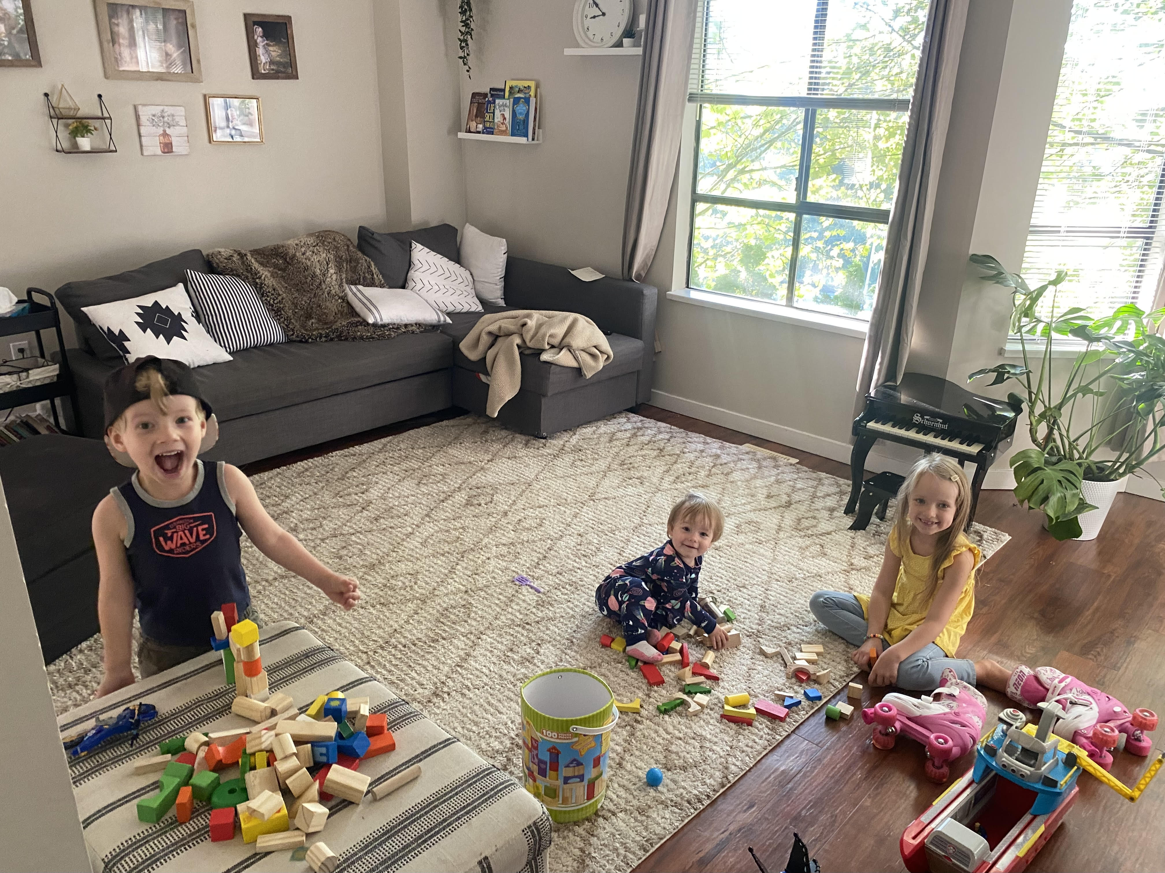 Three children playing together